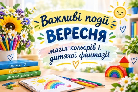 Важливі події вересня. Світ кольорів і дитячої фантазії.