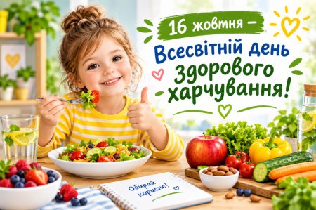 16 жовтня — Всесвітній день здорового харчування!